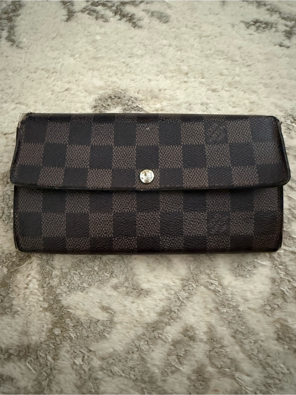 Louis Vuitton Damier Ebene Brown Checkered Continental Wallet